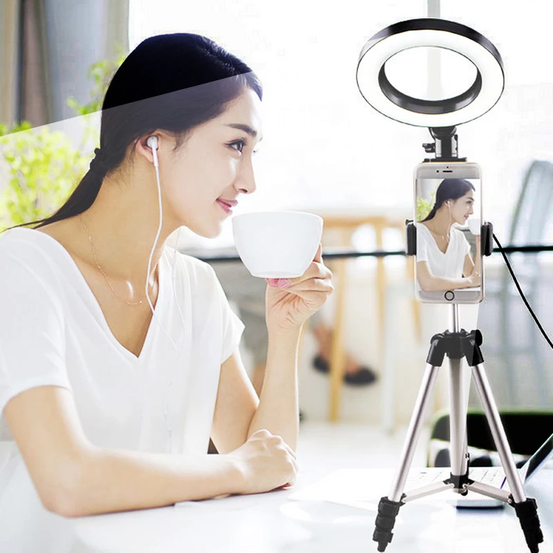 

LED Studio Camera Ring Light Photography Photo Tripod USB Plug Make up lamp for Youtube video Selfie light Makeup