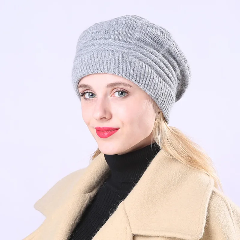 

Women Beret New Knitted Fashion Quality Female Warm Cap Bonnet Autumn Winter Femme for Women Ladies Artist Beanie Beret Hats