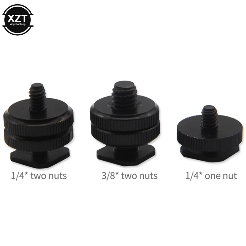 

1/4" 3/8" Tripod Screw To Flash Hot Shoe Mount Adapter For DSLR SLR On Hotshoe Stand Camera Photo Studio Photography Accessories