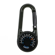 1PC Metal Mini 3 in 1 Carabiners Compass Thermometer Sporting Outdoor Key Ring KeyChain Camping Equipment