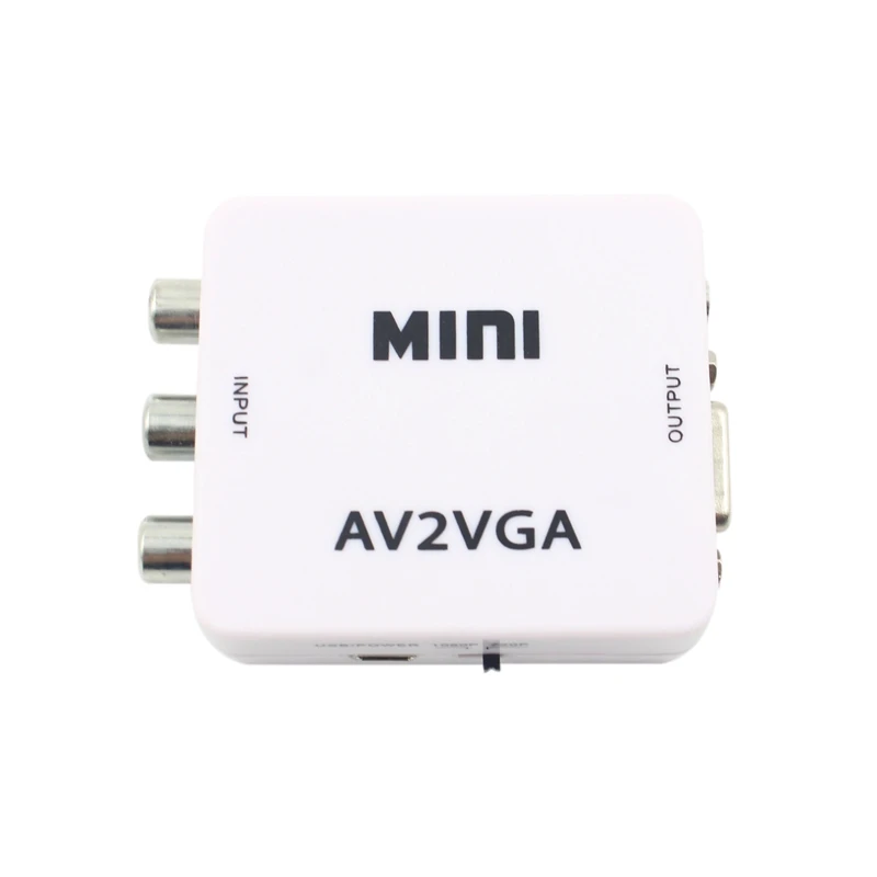1080P мини VGA к RCA AV конвертер с 3,5 мм VGA 2AV/CVBS Аудио+ аудио к ПК HDTV конвертер#8