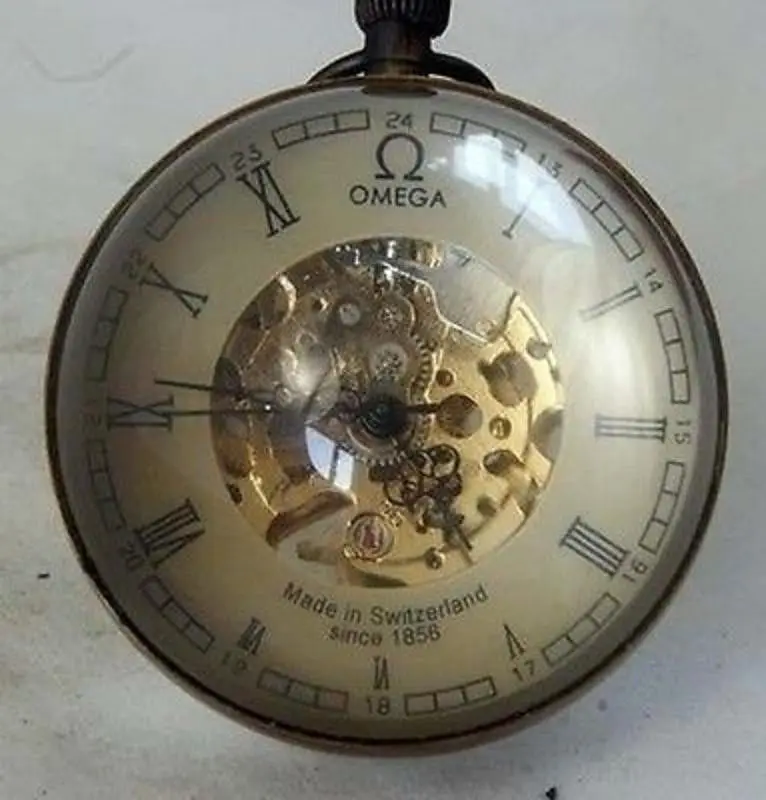 Collectibles China OLD BRASS GLASS pocket watch BALL working mechanical