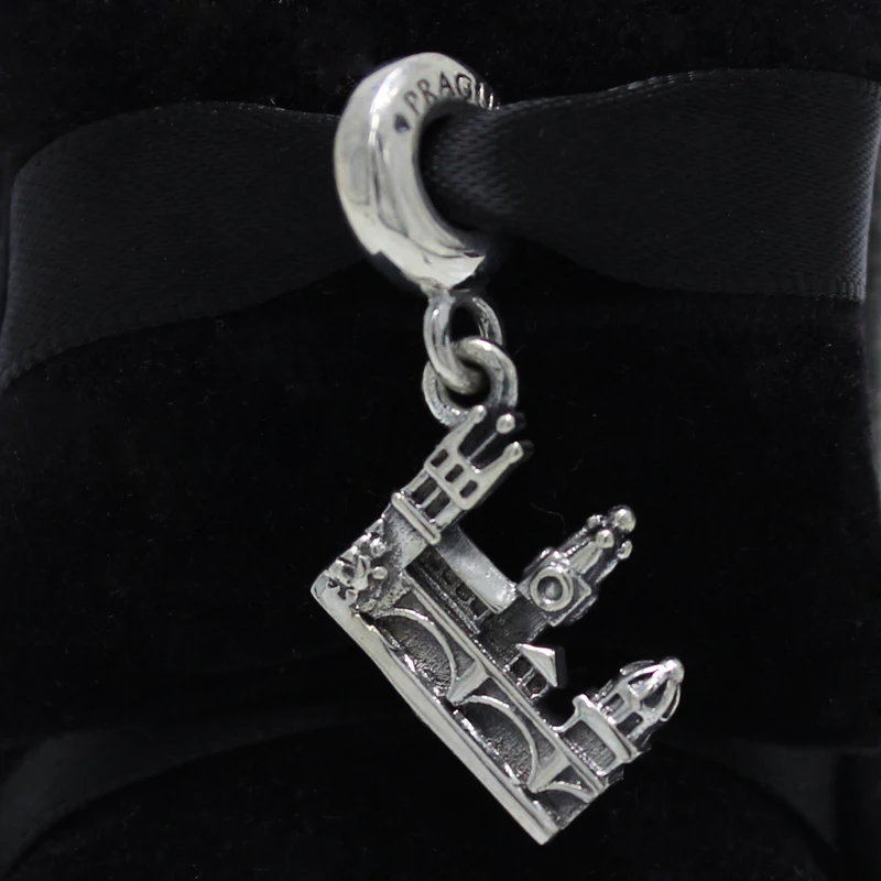 

ROCKART 925 Sterling Silver Charles Bridge Silver Pendant Charm Fits European Original Brand Bracelets & Bangle Diy Jewelry
