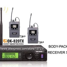 okmic 1 передатчик ok-820tx с 2 приемниками ok-5200r Стерео ресиверы Беспроводной в ухо Мониторы Системы стерео Наушники