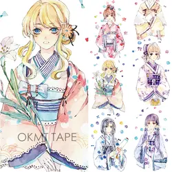 Кимоно японская девушка Васи клейкие ленты бумага декоративные клейкие ленты клейкая лента для скрапбукинга наклейки