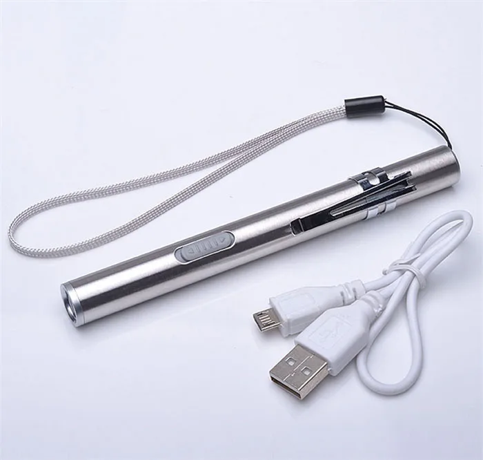 Мини-алюминиевого сплава Водонепроницаемый светодио дный USB фонарик с зарядкой мощный Перезаряжаемые Факел Ручка для ключей фонарик
