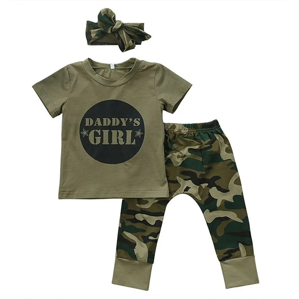 

Oklady Doding Baby Boys Girls Outfits Set Camouflage Short Sleeve T-Shirt Tops With Long Pants Clothes Set