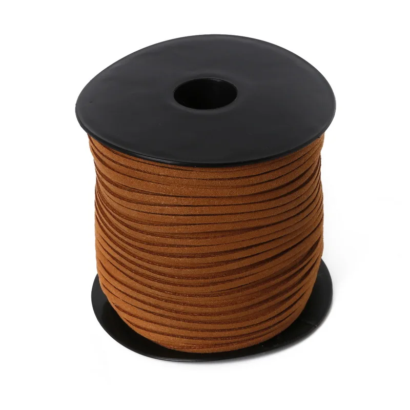 2,8 мм 100 Двор Плетенный, макраме кожаных шнуров из искусственной замши, "сделай сам" для Бисер браслет ювелирных изделий на плоской подошве веревочная нить - Цвет: Light Brown