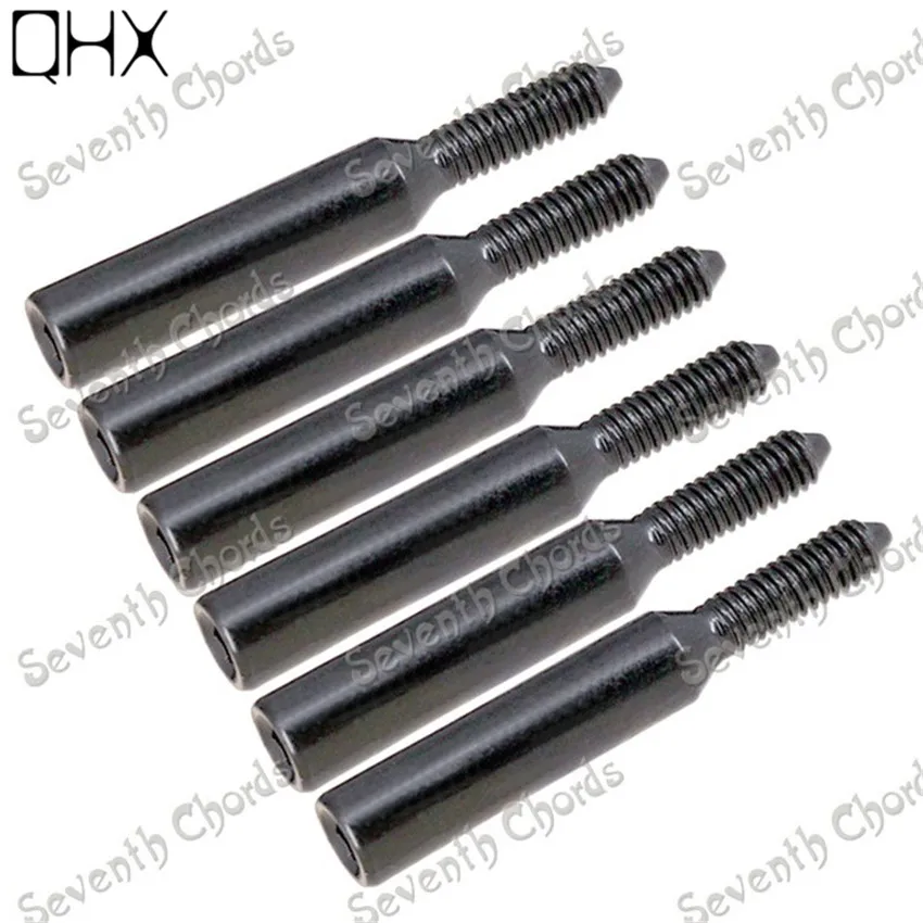 6 Pcs Black Electric Guitar Tremolo Bridge Lock String Hexagon Screw