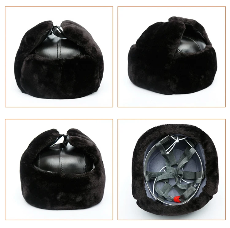 Safety Helmet Winter Warm Plush Cap Ear Face Protector ABS Shell Protective Helmets Cold resistant Anti impact Hat (7)