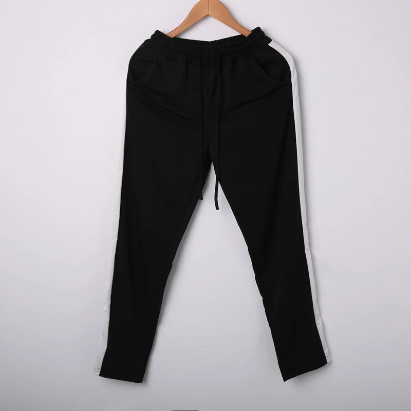 

Fashion Women Side Stripes Sweatpants Black Casual Trousers Hip Hop Jogger Elastic Waist Black Regular Pants Outfit Spring Fall