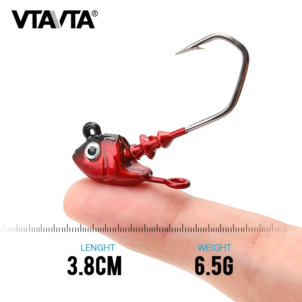 VTAVTA 4pcs/box Metal Jig Head Balancers For Winter/Ice Fishing Lures 3.8cm 6.5g Lead Fishing Tackle Lure Hard Bait Jigging     