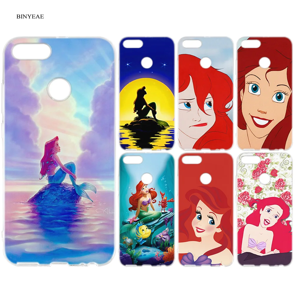 

BINYEAE The Little Mermaid TPU Silicone Case Cover for Xiaomi A1 A2 8 SE Redmi Note 4X 5 6 5A 6A S2 Pro Cartoon Back Shell Coque