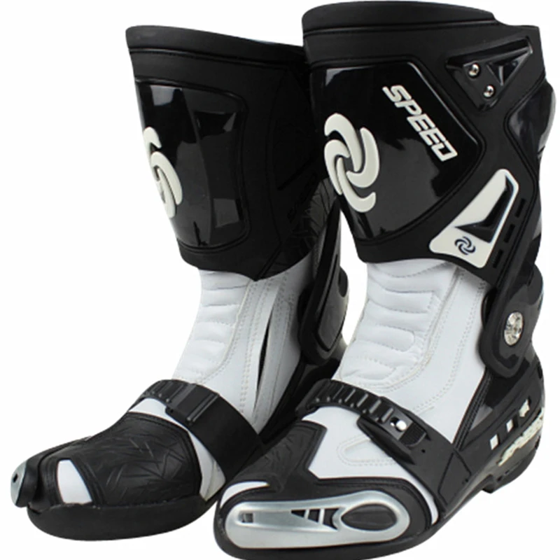 Motorcycle Boots Pro-biker SPEED Road Racing Leather Men Motocross Long Knee-high 3 Colors