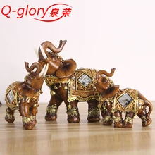 Resin Elephant Figurines Trunk Up Fengshui Home Decoration Accessories Lucky Elephant Souvenir Gifts Elephant crafts Garden