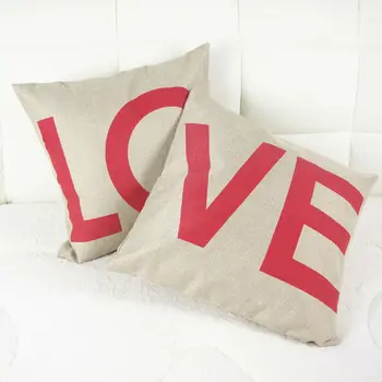 

LOVE Home Furnishing Textile Printing Couple Pillow Sofa Cushion / Car Throw Pillow 44*44CM