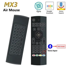 MX3 voice Air Mouse T3 Google IR Smart voice Remote Control 2.4G RF Wireless Keyboard For Android  Linux Mac OS Gyro remote 