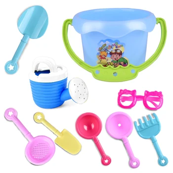 

9Pcs Kids Beach Sand Toys Set Beach Molds Beach Bucket Beach Shovel Tool Kit Sandbox Toys Kids Outdoor Play Toys Kit Random
