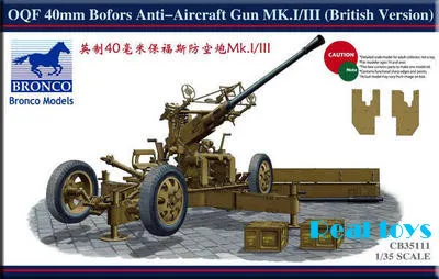 Модель Бронко CB35111 1/35 брифтиш OQF 40 мм Bofors противоударный пистолет Mk.I/III комплект