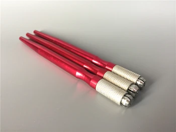 

2PCS Manual tattoo pen permanent makeup eyebrow machine microblading needles pen red colors