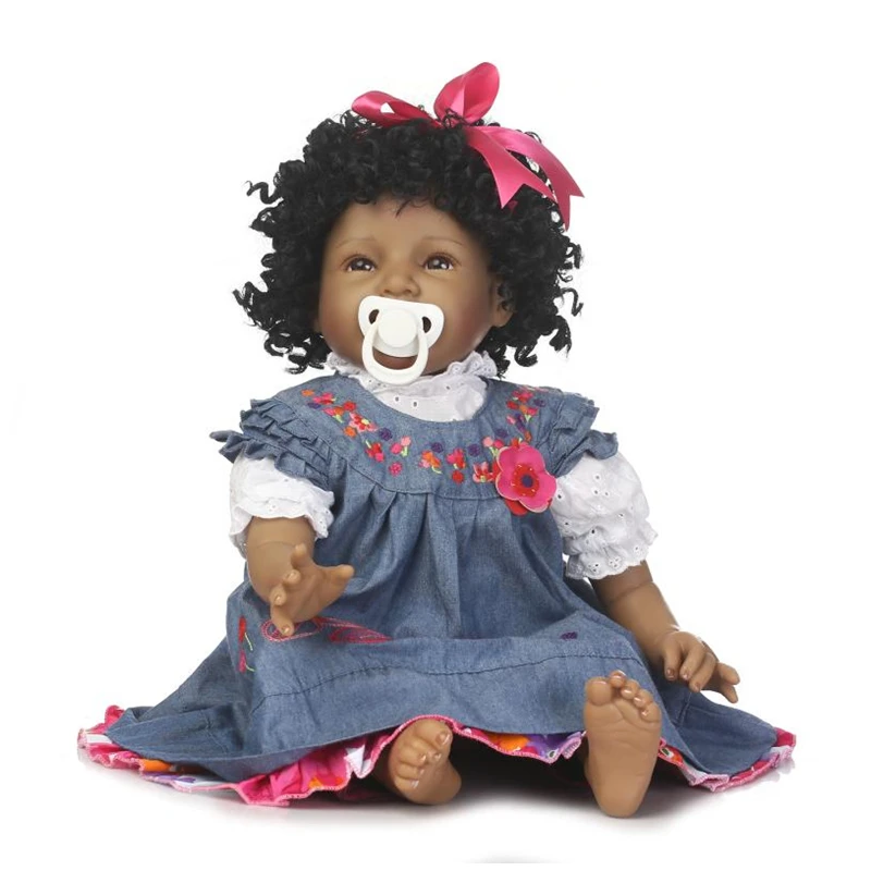 55cm22inch Silicone Vinyl Lifelike Reborn Doll Black S