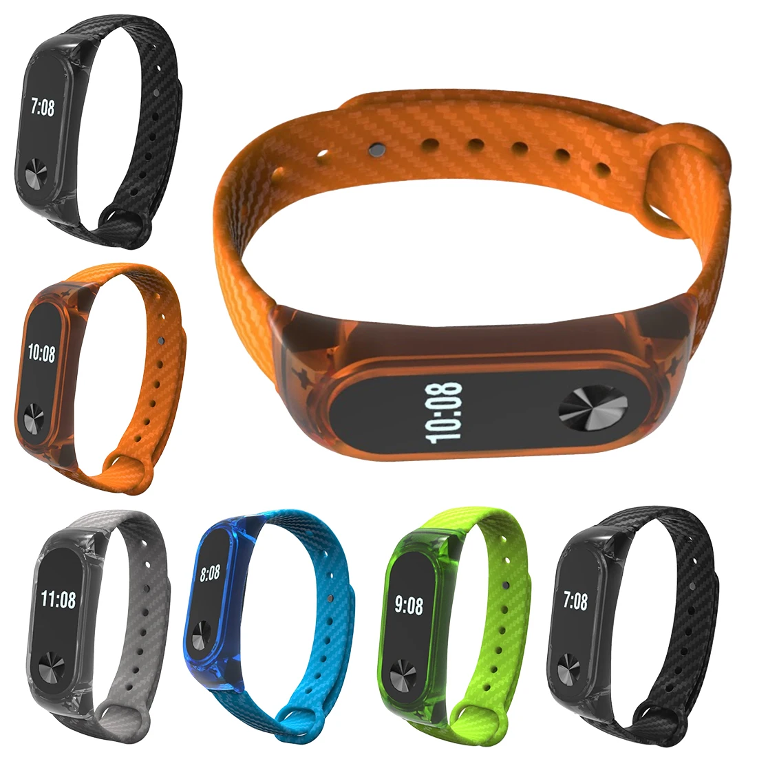 

Carbon Fiber Mi Band 2 Strap For Xiaomi Band 2 Colorful Silicone Mi Band 3 Strap Bracelets Replacement Smart Accessories