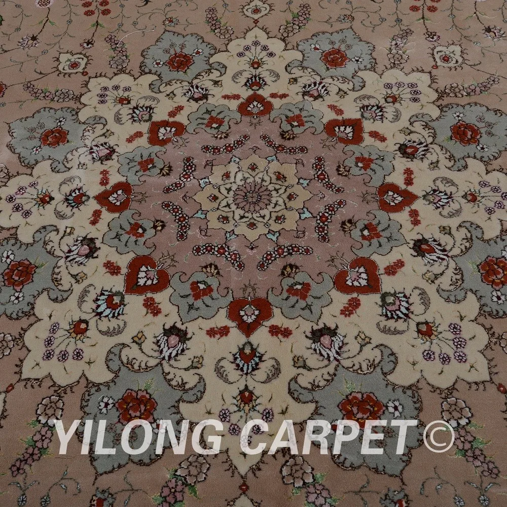 Yilong 10'x14 'Турецкая шерстяной ковер производителей ручной изысканный розовый шерстяной ковер поставщиков (1494)