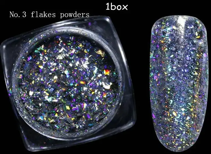 1g Prism Holo Powders Handmade Resin Jewelry Decor Craft Glitter Laser Rainbow Powders Galaxy Nail Art Dust - Цвет: 3 flakes