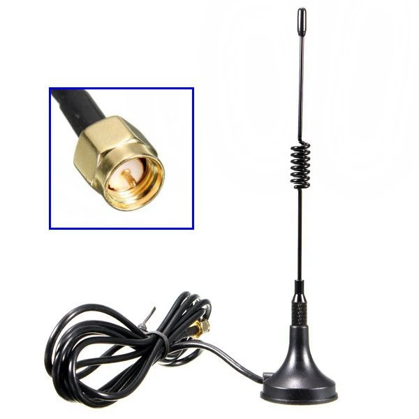 

High Quality Black GSM GPRS Small Suction Cup Antenna 433Mhz 3dbi Magnetic Base 1.5M RG174 Cable SMA Male Plug Magnet Seat 3cm