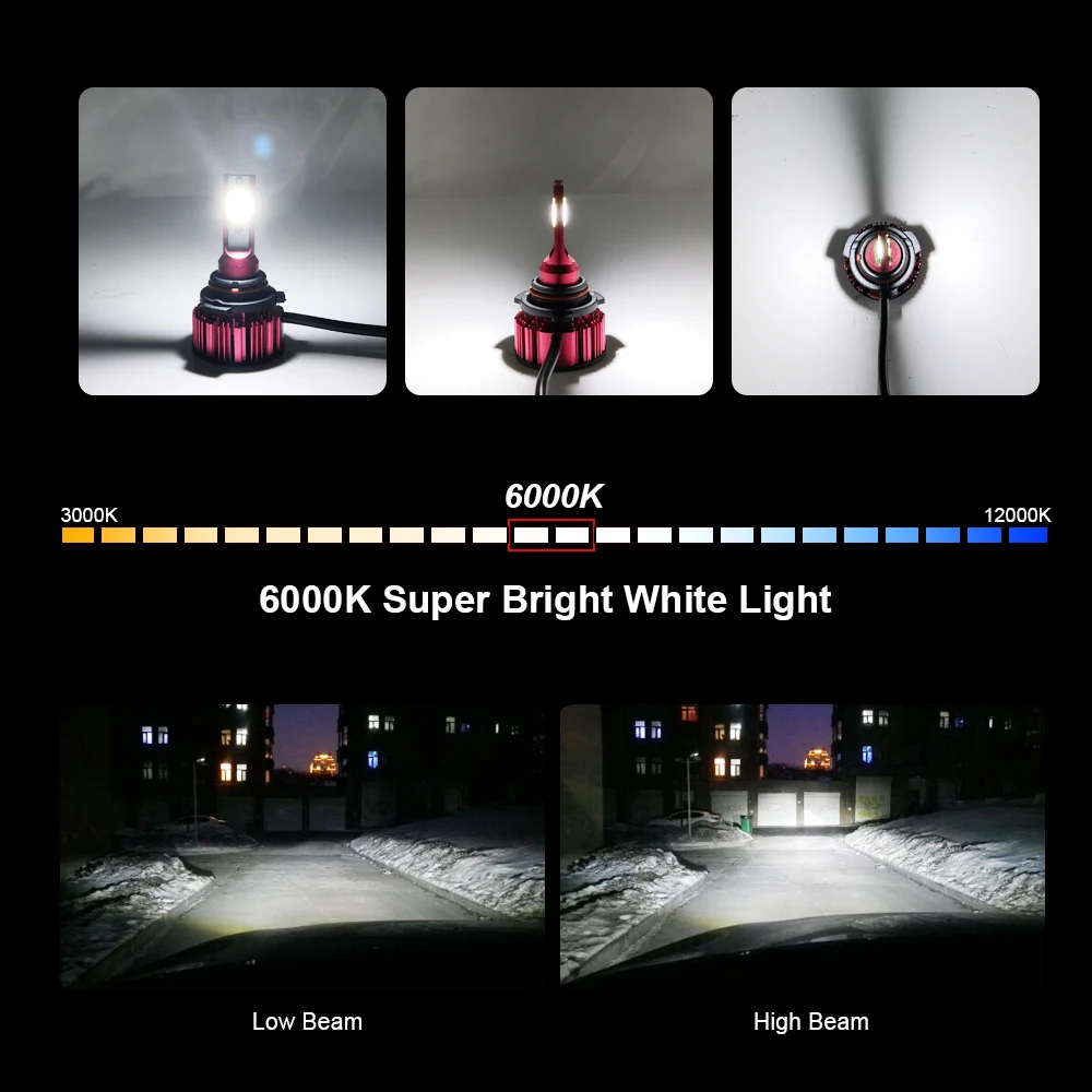 Roadsun Spotlight светодиодный H4 8000Lm автомобиля света COB Чип Авто Лампа H1 H8 фары 9005 HB3 6000 K 9006 HB4 H11 H7 светодиодный Лампа 12 V 80 Вт