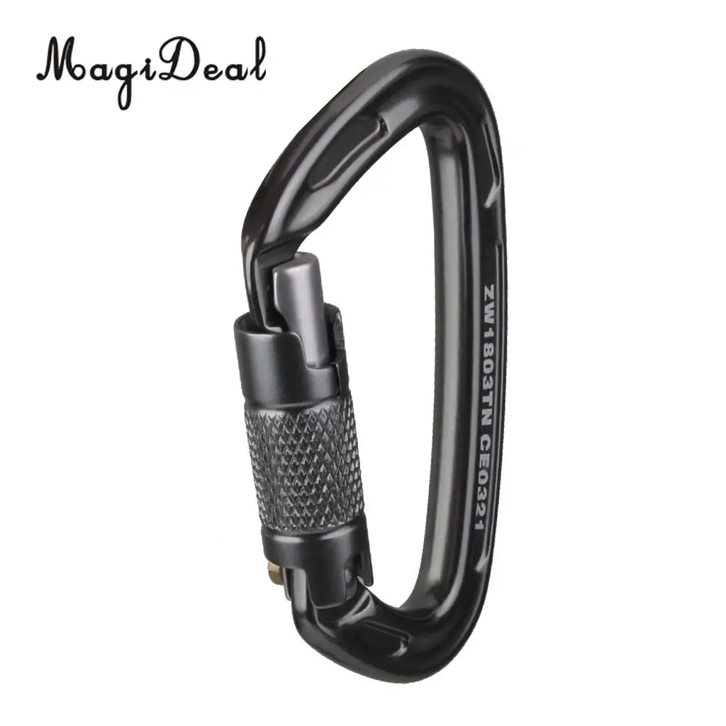 MagiDeal 24KN Screw Lock Climbing Carabiner + 35KN Figure 8 Abseil Rope Descender