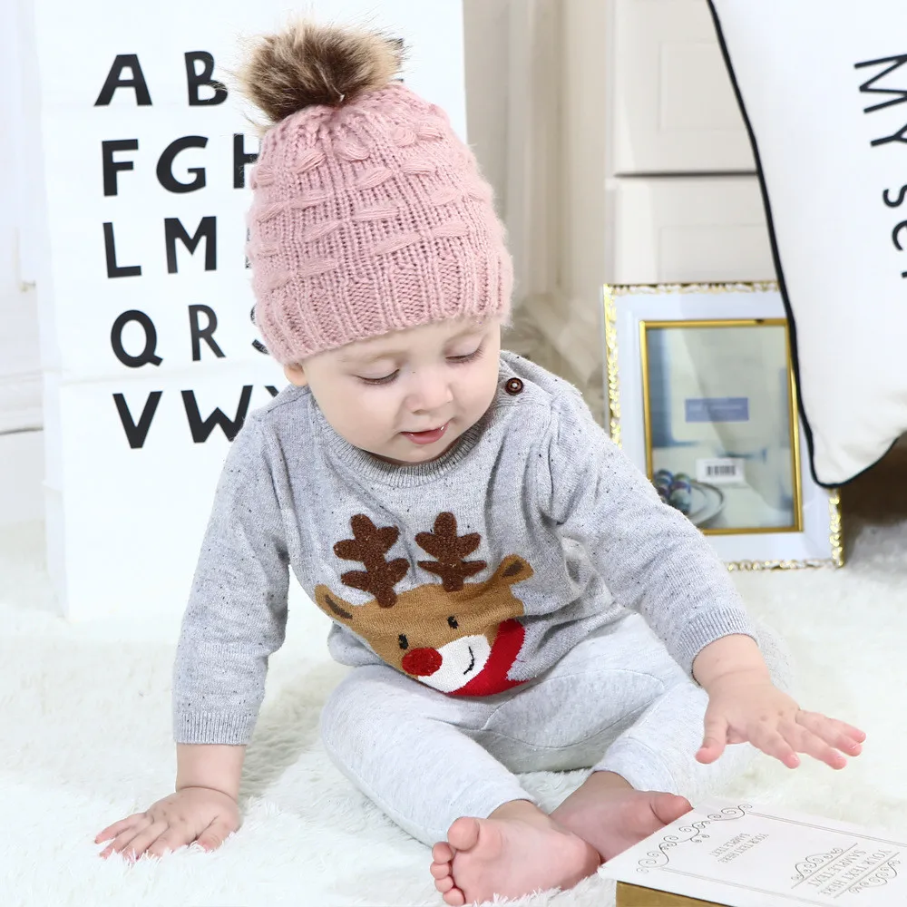 Beanies детская зимняя шапка для девочек и мальчиков милые Твердые крышки модная