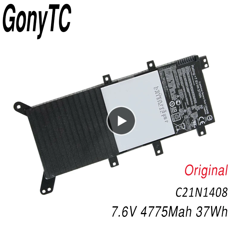 Оригинальный Новый C21N1408 Аккумулятор для ноутбука ASUS VivoBook 4000 MX555 V555LB Series 7 6 V 37WH |