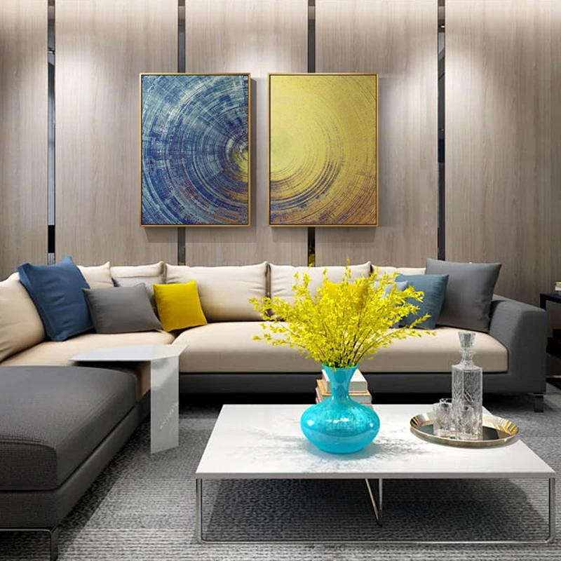 Abstract-Blue-And-Yellow-Circles-Pattern-Canvas-Painting-Modern-Posters-And-Prints-Wall-Art-Pictures-For (1)