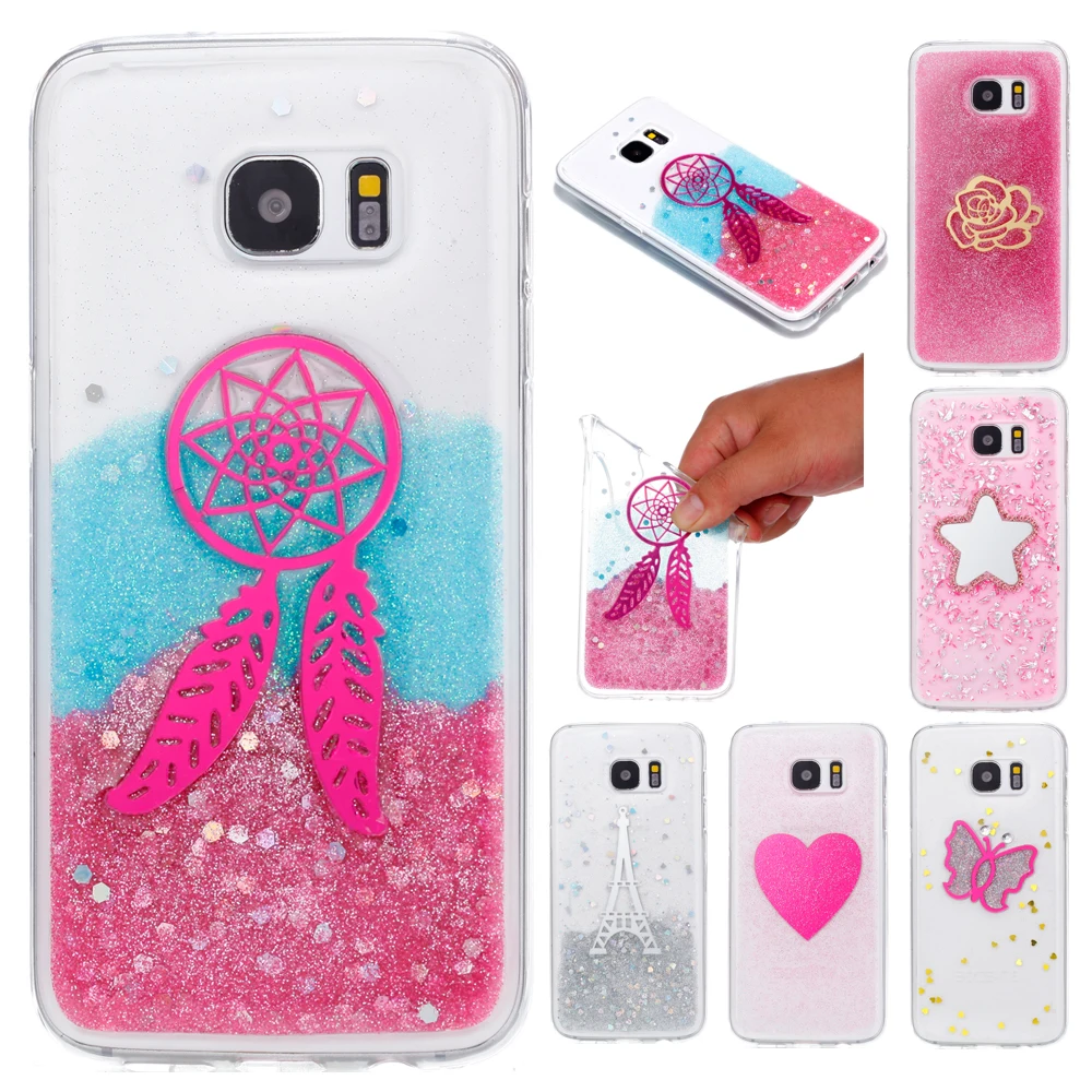 S7 Bling Игристые Глянцевая ТПУ клей чехол для Samsung Galaxy G930F g930a блеск мягкий