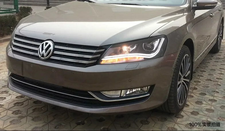 2011- для vw passat B7 головной светильник s автомобильный Стайлинг светодиодный светильник направляющая DRL Bi-xenon двойные линзы фары H7 автостоянка