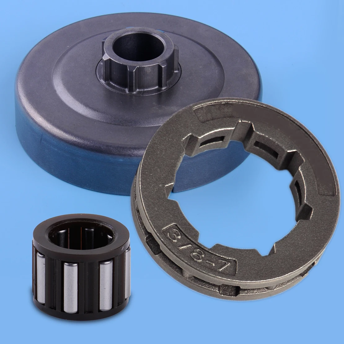 

LETAOSK 3/8"-7 Rim Chain Sprocket Clutch Drum And Needle Cage Bearing Fit For Stihl 044 046 MS440 MS460 ChainsawAccessories