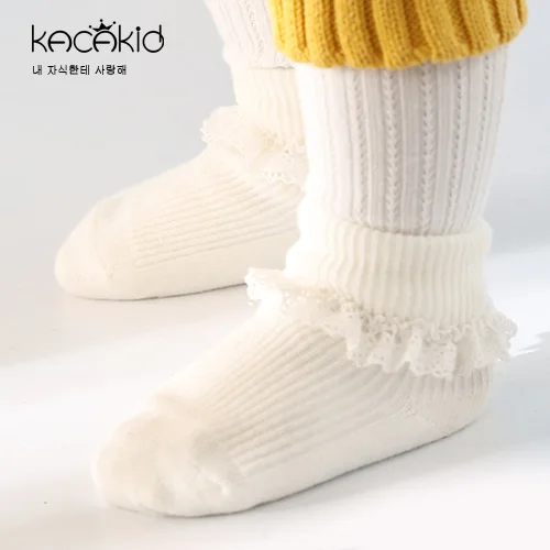 Kacakid для детей Носки детские носки Кружевные носки для девочек нарядная одежда принцессы для праздников, подарки на день рождения Детские коттоновые носки - Цвет: M