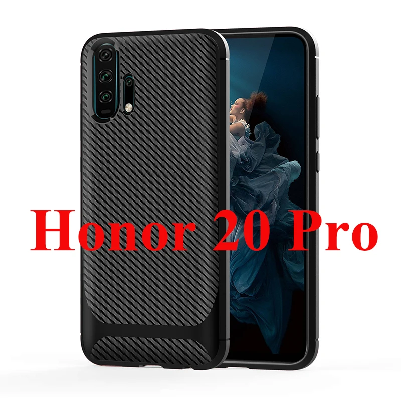 Для huawei Honor 20 чехол Honor20 из углеродного волокна Texture мягкий, силиконовый, из ТПУ задняя крышка для huawei Honor 20 Pro Чехол для телефона - Цвет: For Honor 20 Pro