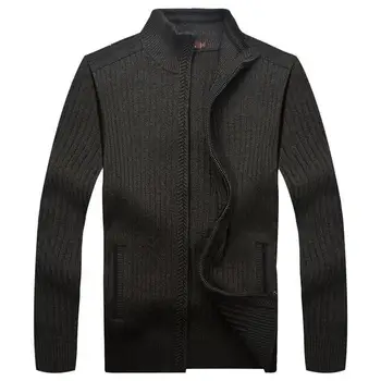 

New Spring Brand Men Zipper Winter Collar Sweater Cardigan Knit Casual Coat Male Super Large Wool Warm Thickening Size S-4XL 5XL