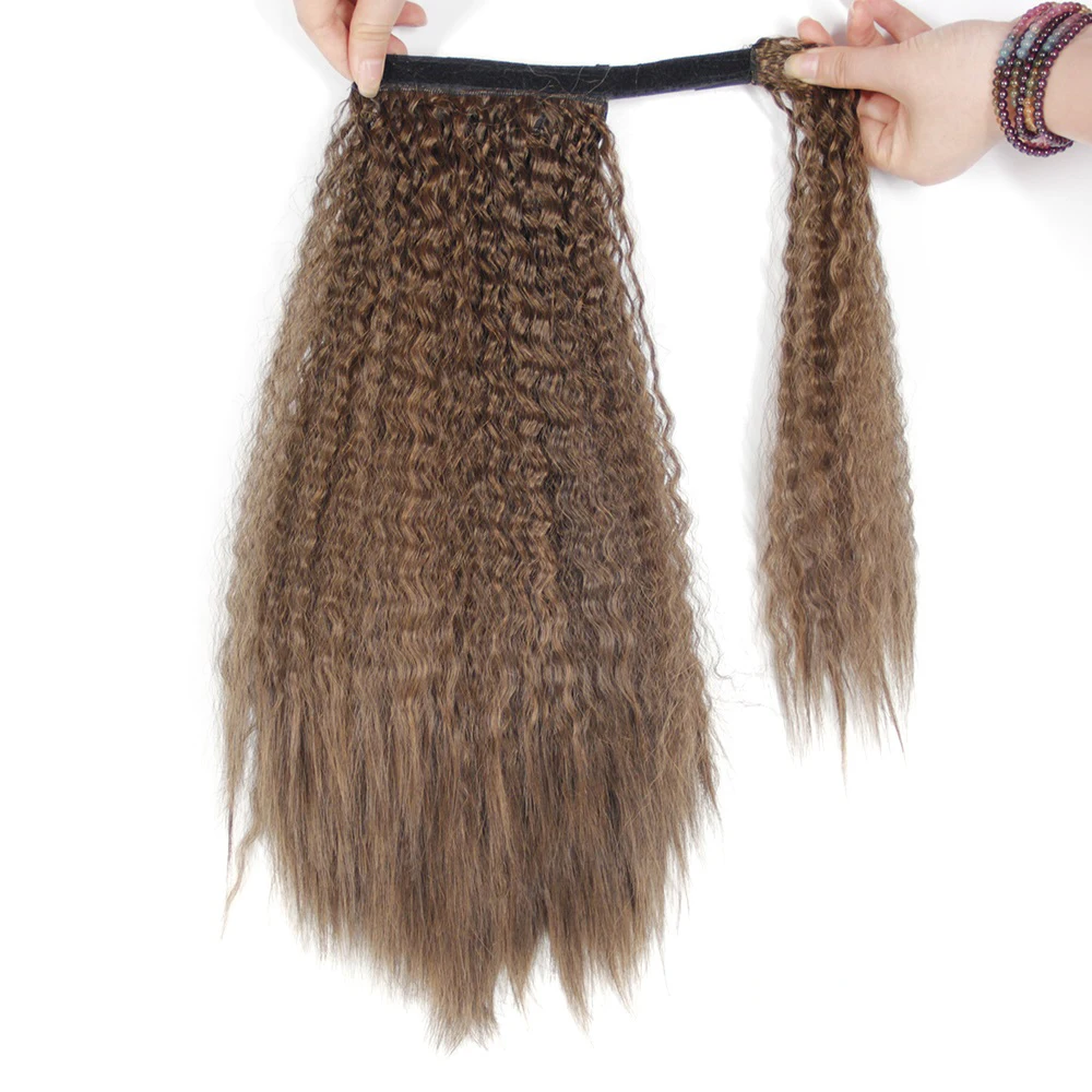 kinky curly ponytail extensions fake hair estenciones del cabello pony tail hair extensions hair pieces