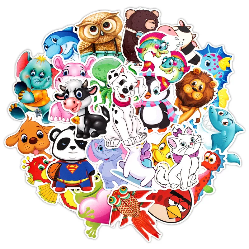 Animal Anime Stickers Funny JDM Kids Toy Sticker For DIY Luggage Laptop Skateboard Motorcycle Bike Bedroom Sticke (5)
