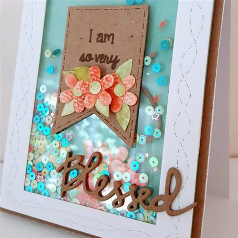 

GJCrafts Greeting Word Dies 7.2*13.2cm Metal Cutting Dies New 2019 for Scrapbooking DIY Album Embossing Paper Craft Diecut Craft