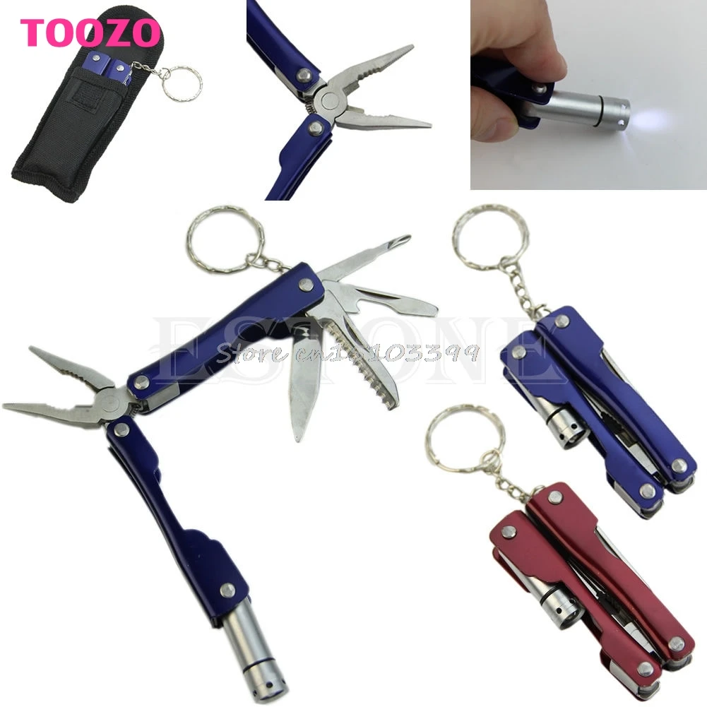 

Portable 9 In 1 Stainless Steel Multi Tool Plier Outdoor Pocket Mini Camping Kit