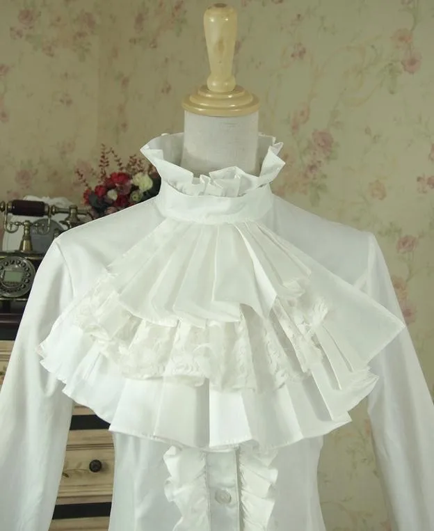 Весенняя женская белая рубашка, винтажная викторианская бандажная рубашка, женская готическая блузка с ласточкиным хвостом, костюм Лолиты Q20