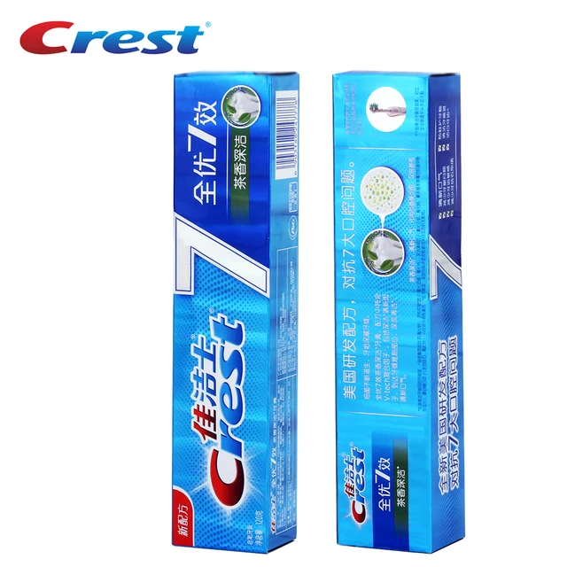 Crest White Seven Effect Chinese Toothpaste Teeth Whitening Tooth Paste Tea Fragrance Deep Clean Teeth Squeezer Toothpaste 120g