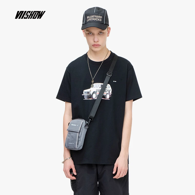 

VIISHOW 2019 summer new printed short-sleeved T-shirt casual male black round neck bottoming T shirt men Top tees TD2148192
