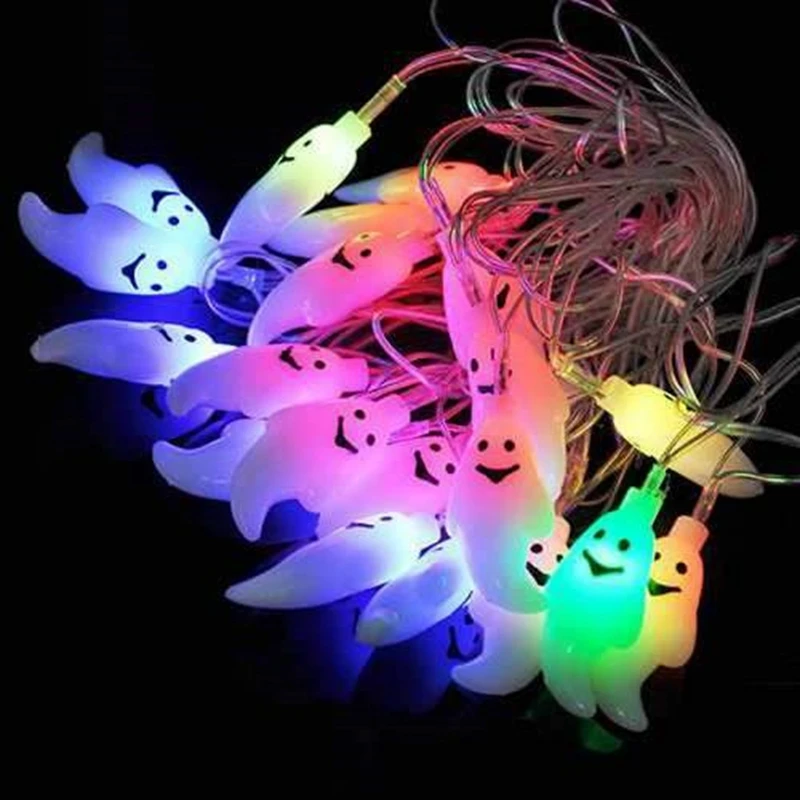 LED Pumpkin Ghost Pendant Lights Halloween Decorations Party Decoration Active Atmosphere Pumpkin Ghost Lights USB String (10)