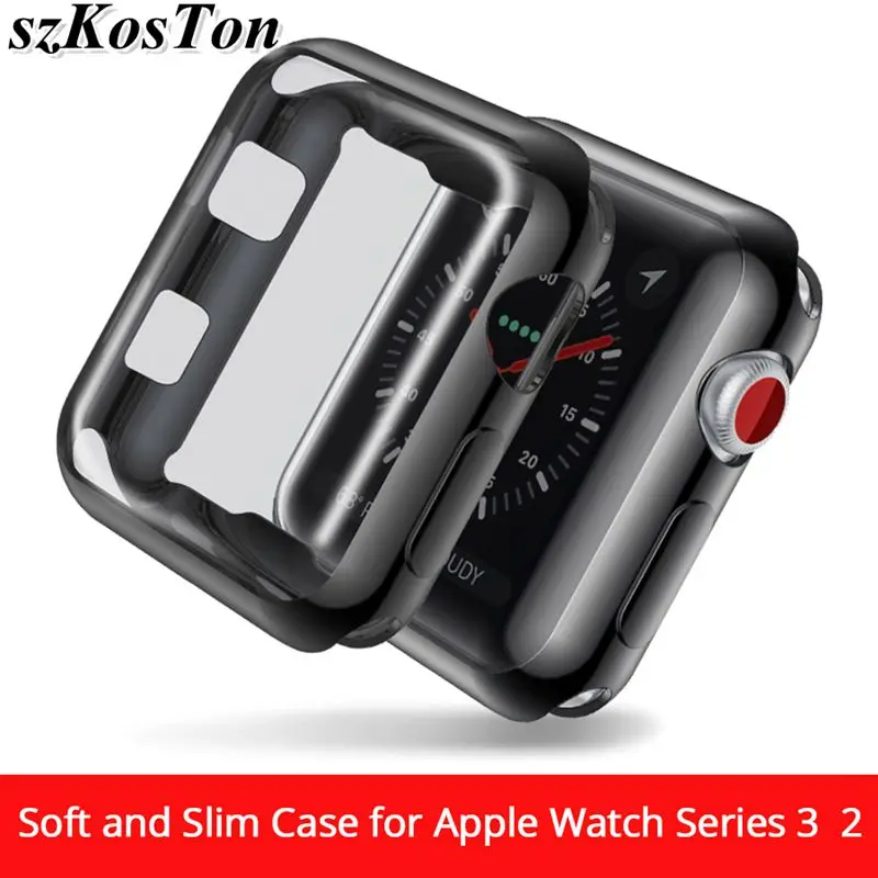 

Overall Protection Cover Case for Apple Watch Series 2/3 TPU Soft Protective Film Screen Protector for Apple Watch 38mm 42 mm