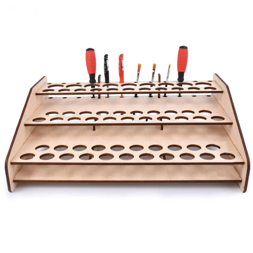 Wooden Storage Rack Holder For Acrylic Mr Hobby Mr Color Model Paint #124
